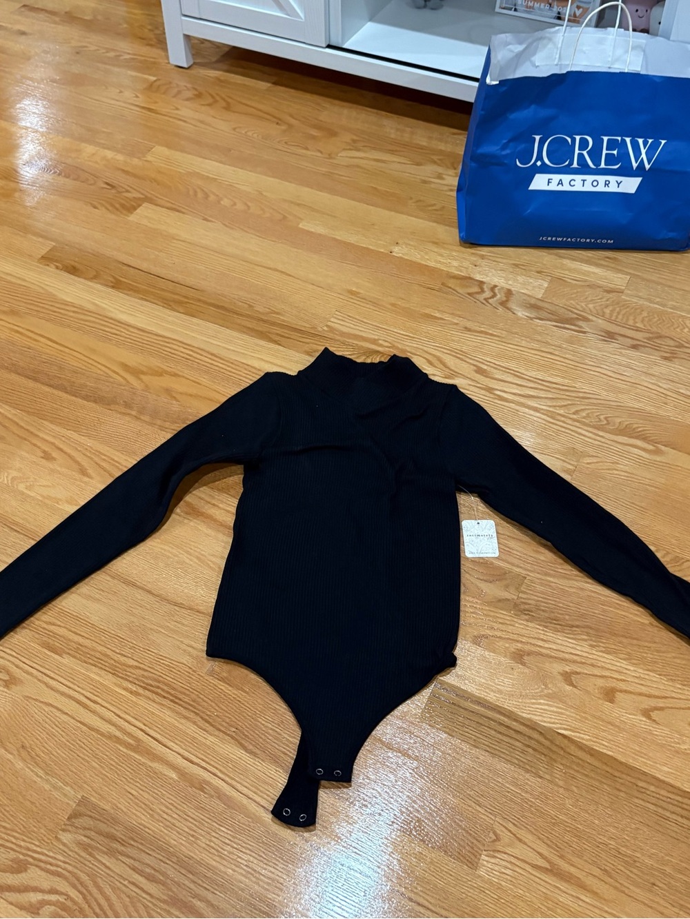 NWT Free People Black Ribbed Cowl-Neck Bodysuit